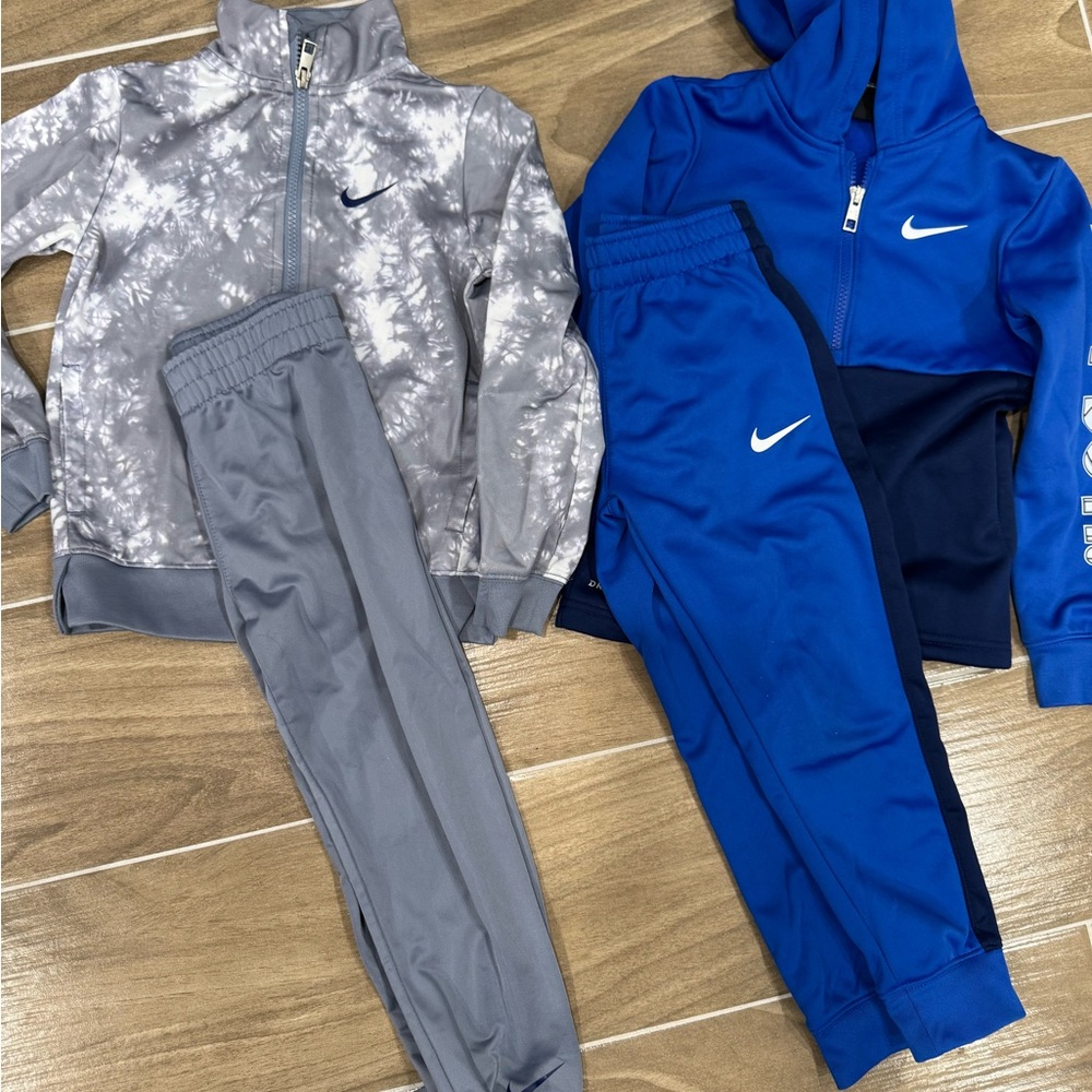 Nike Kids' Gray and Blue Tracksuit Sets (4 pieces) size 6 boys